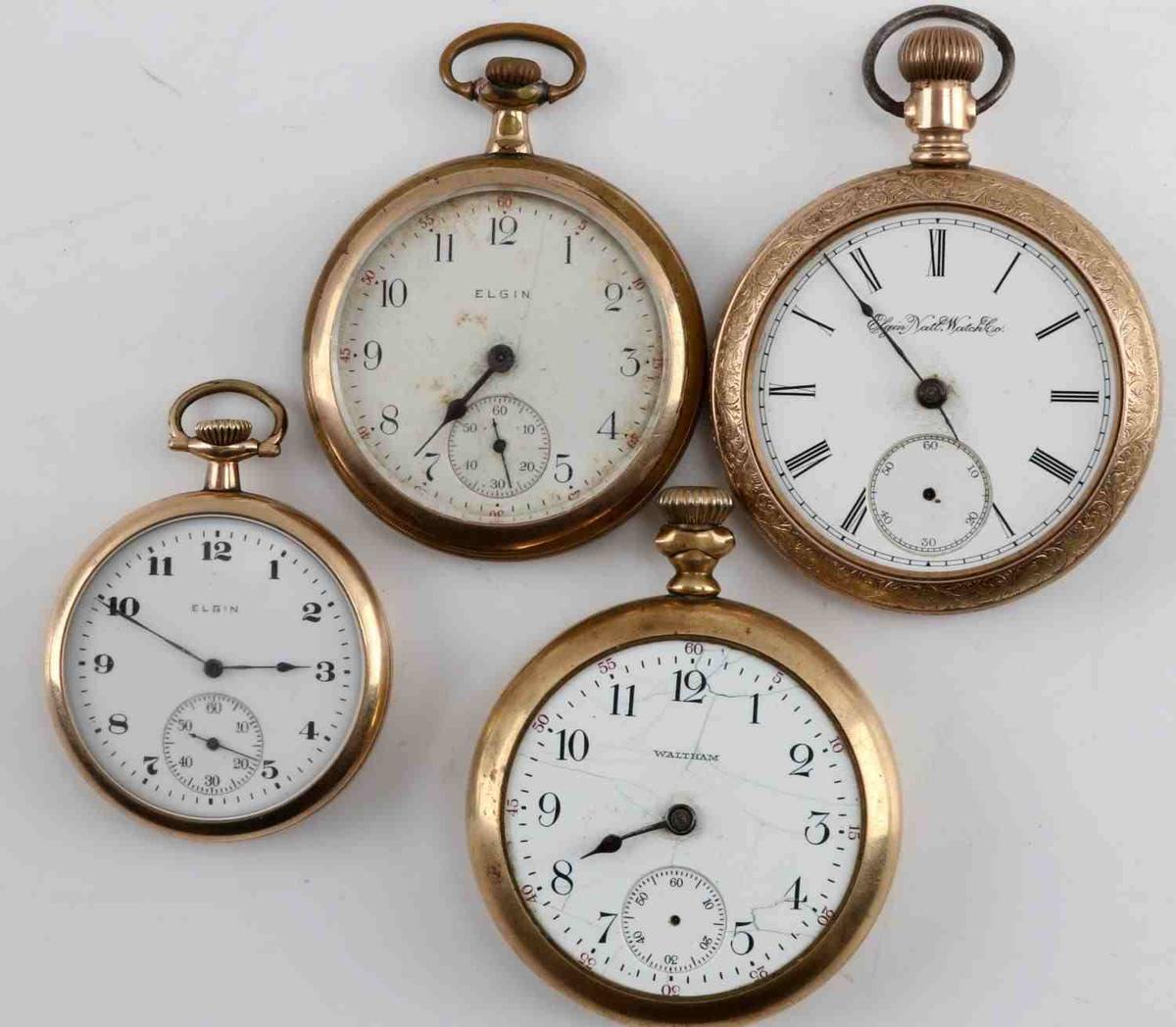 ANTIQUE AMERICAN WALTHAM & ELGIN POCKET WATCH LOT