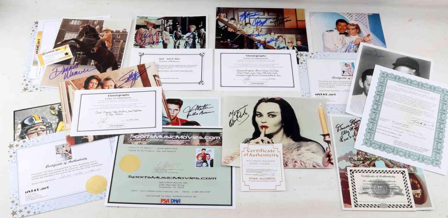 10 DIFFERENT CELEBRITY AUTOGRAPH PHOTO LOT