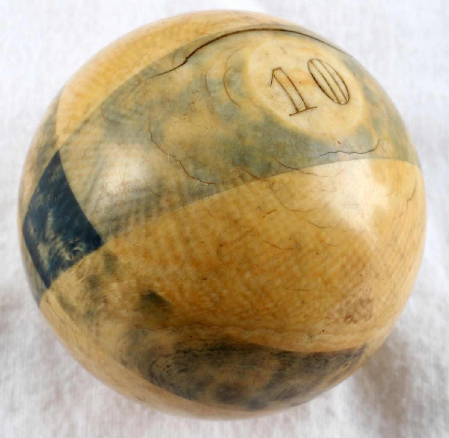 ANTIQUE CIVIL WAR ERA IVORY BILLIARD BALL SET