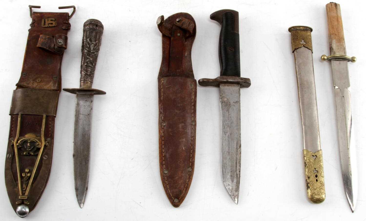 3 WWII JAPANESE DAGGER GARAND & RFC FIGHTING KNIFE