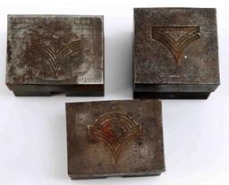 LOT OF 3 US MILITARY RANK DIE STAMPS SERGEANT