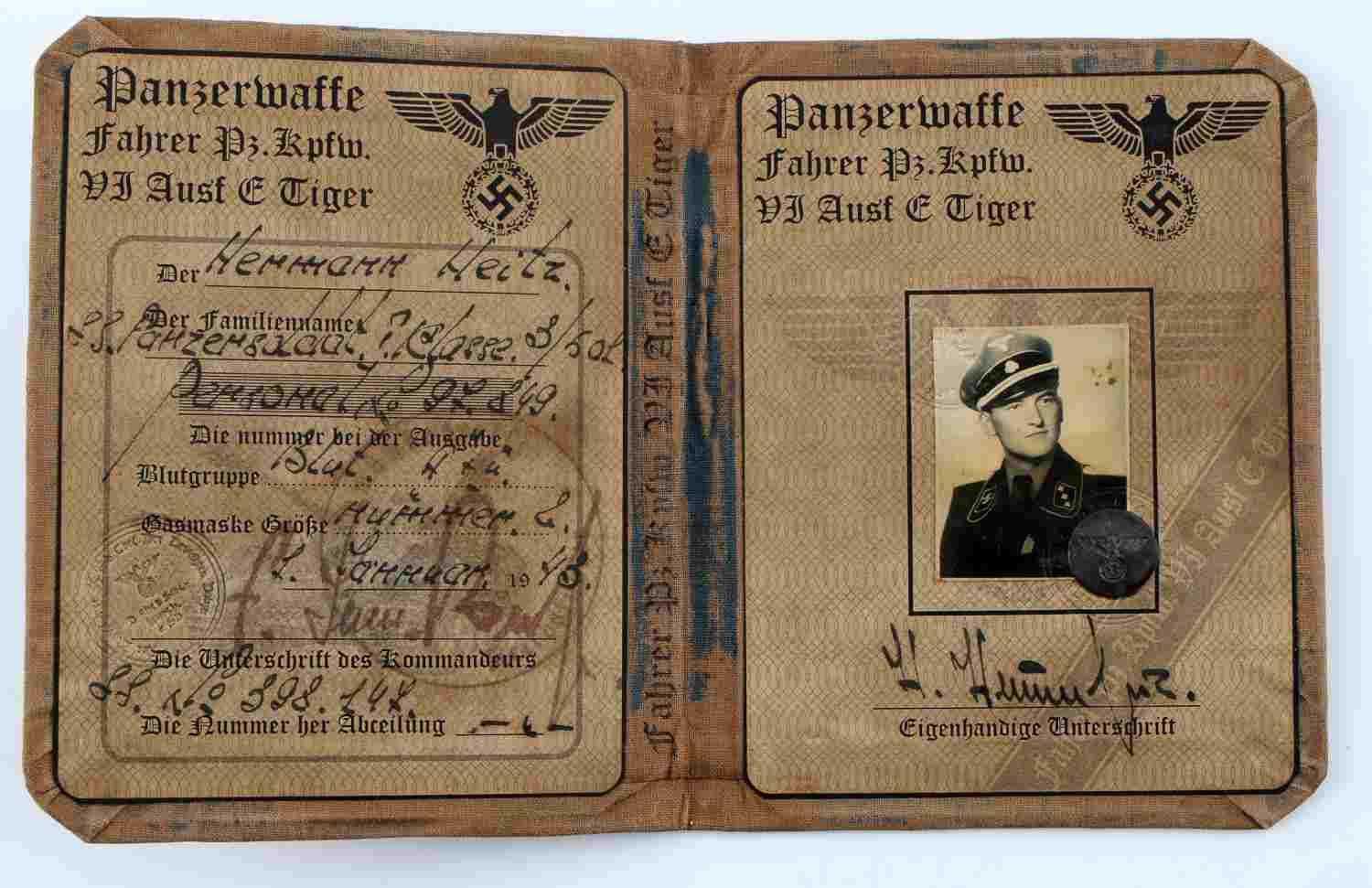 WWII THIRD REICH GERMAN PANZERWAFFE BOOKLET