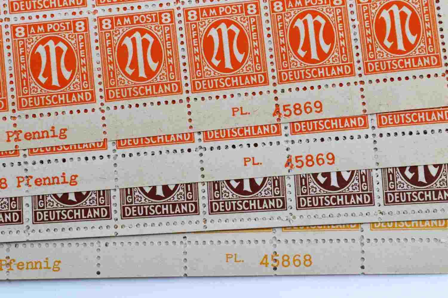 WWII GERMAN PFENNIG DEUTSCHLAND STAMP LOT OF 2000