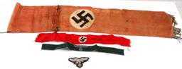 WWII GERMAN THIRD REICH BANNER EAGLE & MORE LOT