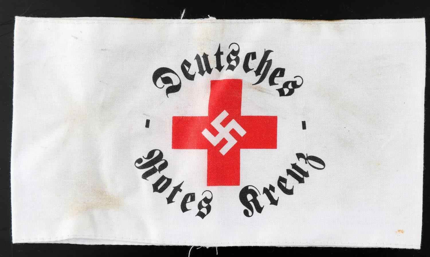 WWII GERMAN RED CROSS ARMBAND AND BELT BUCKLE LOT