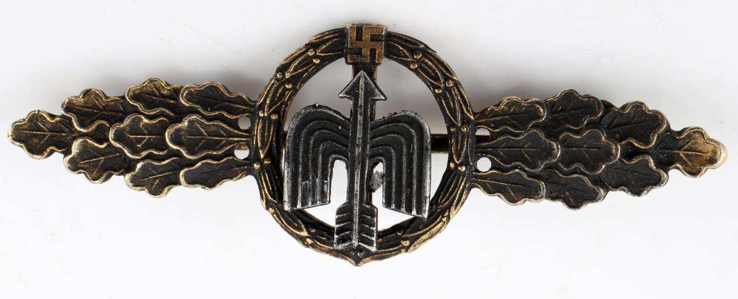 WWII GERMAN LUFTWAFFE DAY FIGHTER CLASP IN GOLD