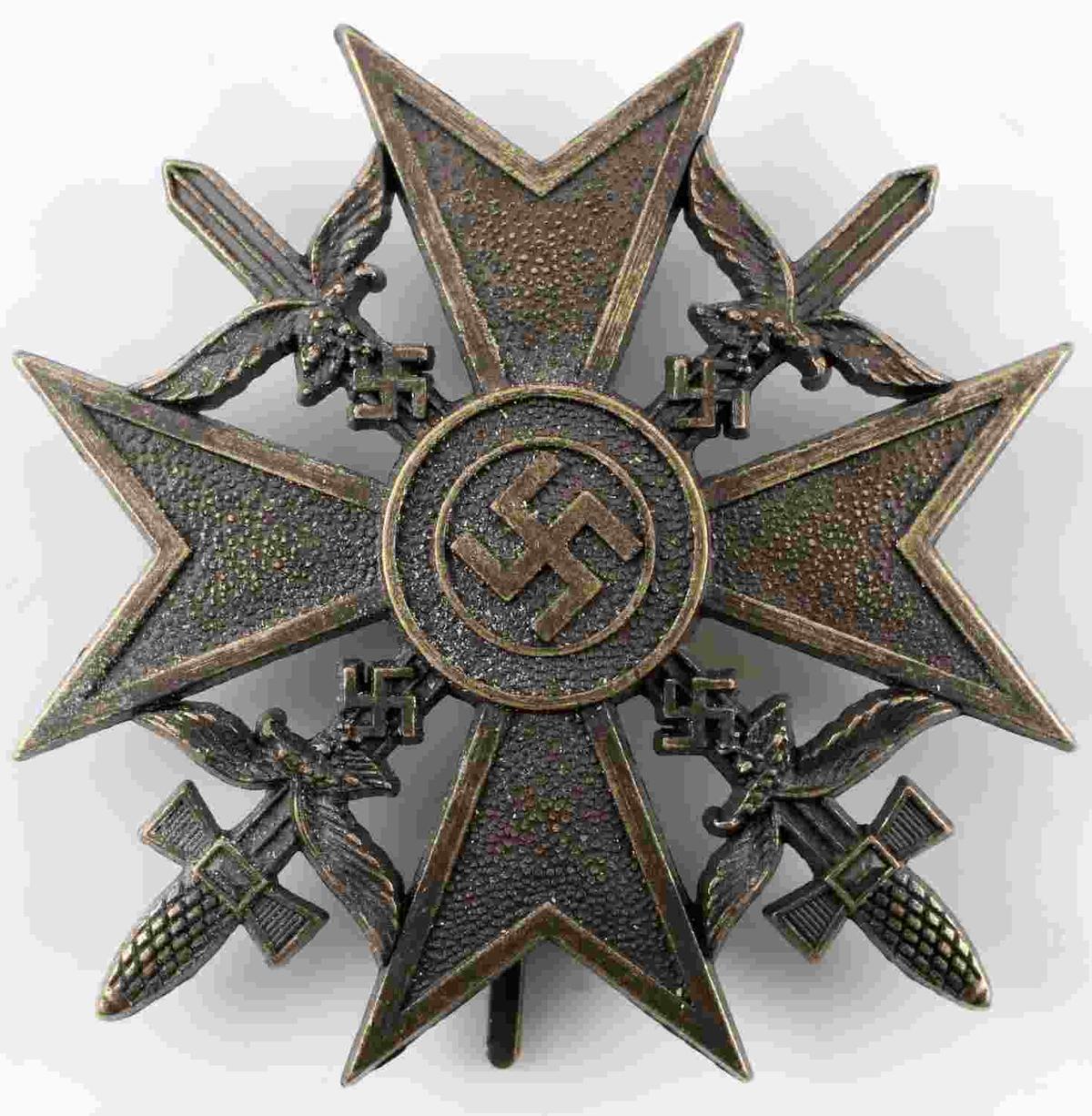 WWII GERMAN THIRD REICH BRONZE SPANISH CROSS MEDAL