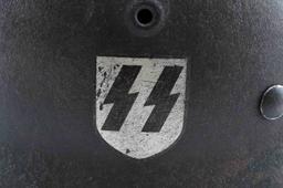 WWII GERMAN THIRD REICH SS SINGLE D M-42 HELMET