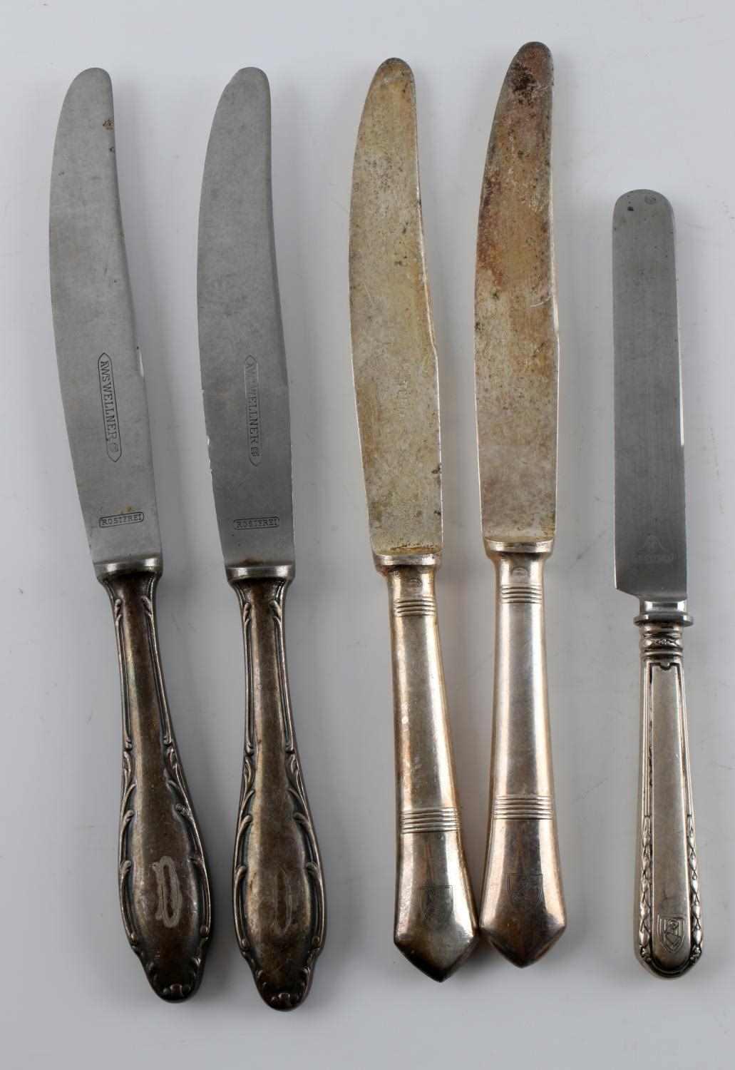 LOT HERMANN GORING SILVERWARE KNIVES & HOTEL SET