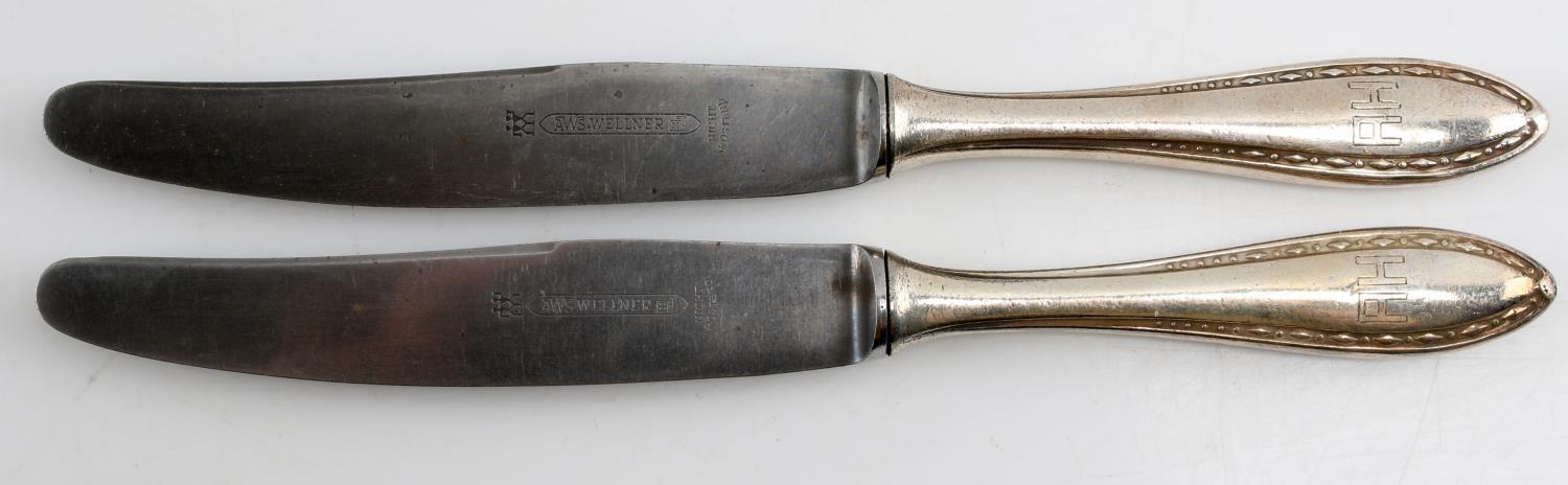 ADOLF HITLER WWII WELLNER MARKED SILVERPLATE KNIFE