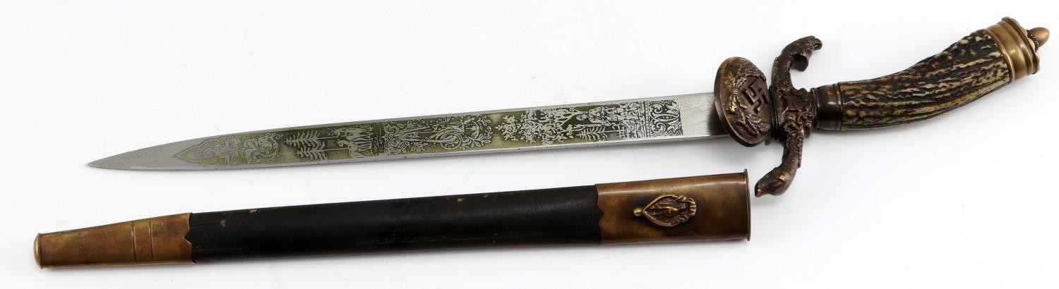 WWII GERMAN 3RD REICH HIRSCHFANGER HUNTING DAGGER