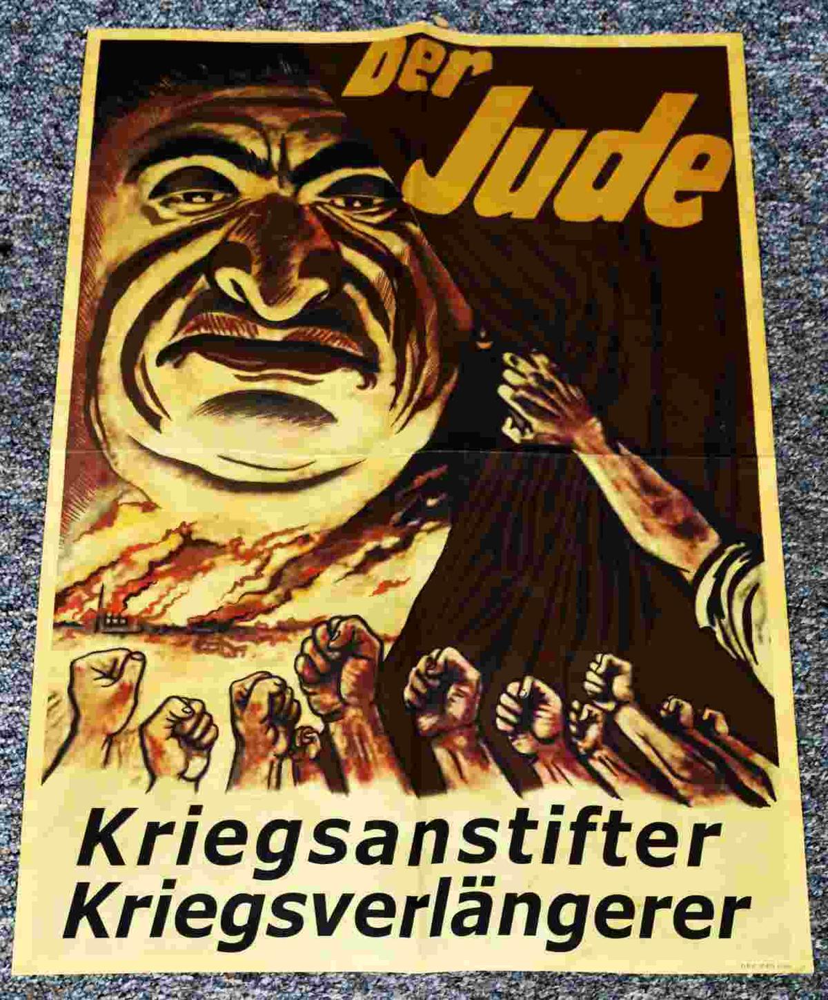 WWII GERMAN THIRD REICH ANTI SEMITIC POSTER