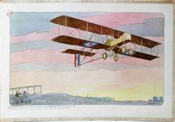 6 ALFRED DAGUET ANTIQUE WAR PLANE LITHO REPROD LOT