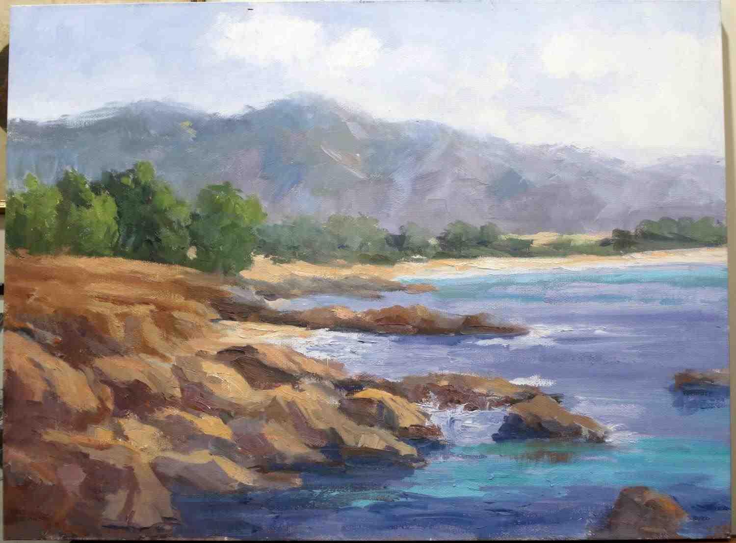 KAREN WILKINSON GICLEE WRAP BEACH MOUNTAIN SCENE