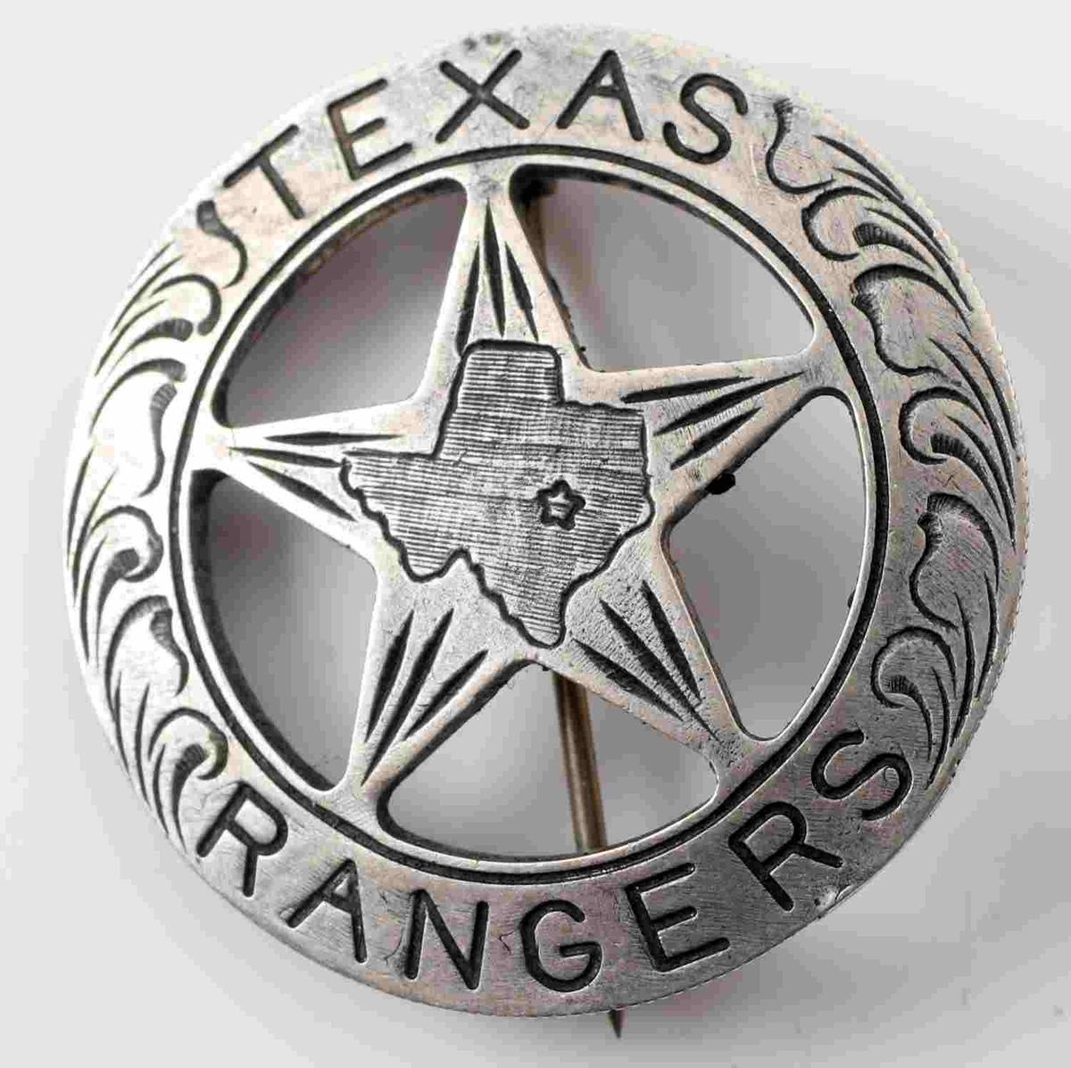 TEXAS RANGER BADGE STRUCK FROM MEXICAN 5 PESO COIN