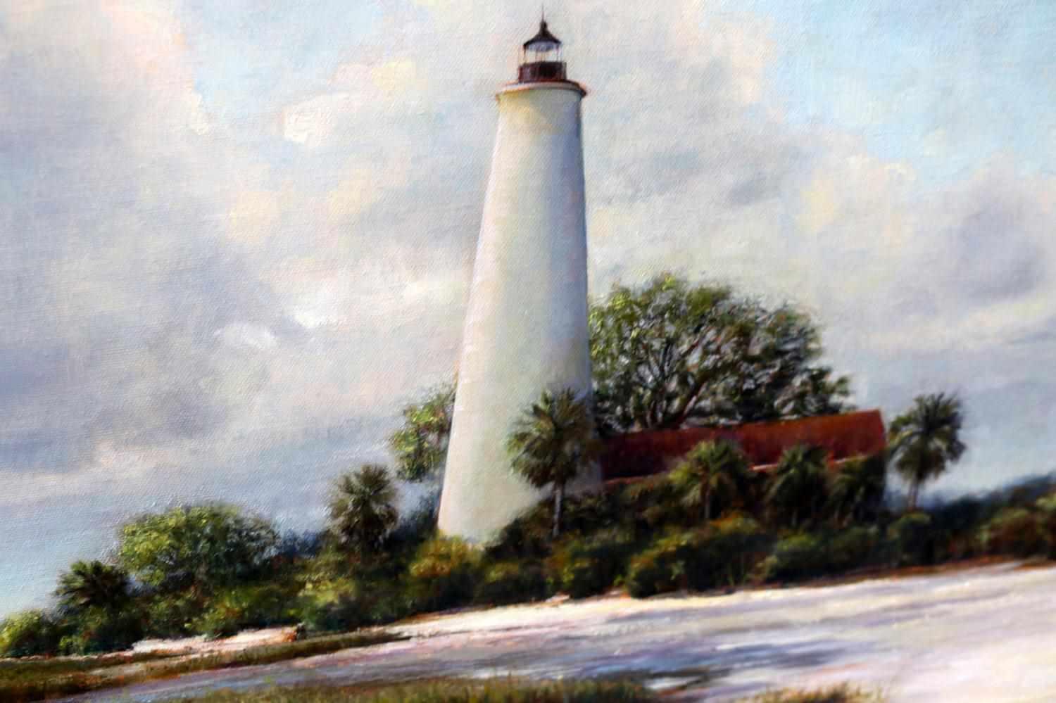 PAM TALLEY ST. MARKS LIGHTHOUSE OIL ON CANVAS