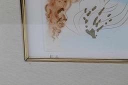 SALVADOR DALI THE KISS COLORED DRYPOINT SIGNED