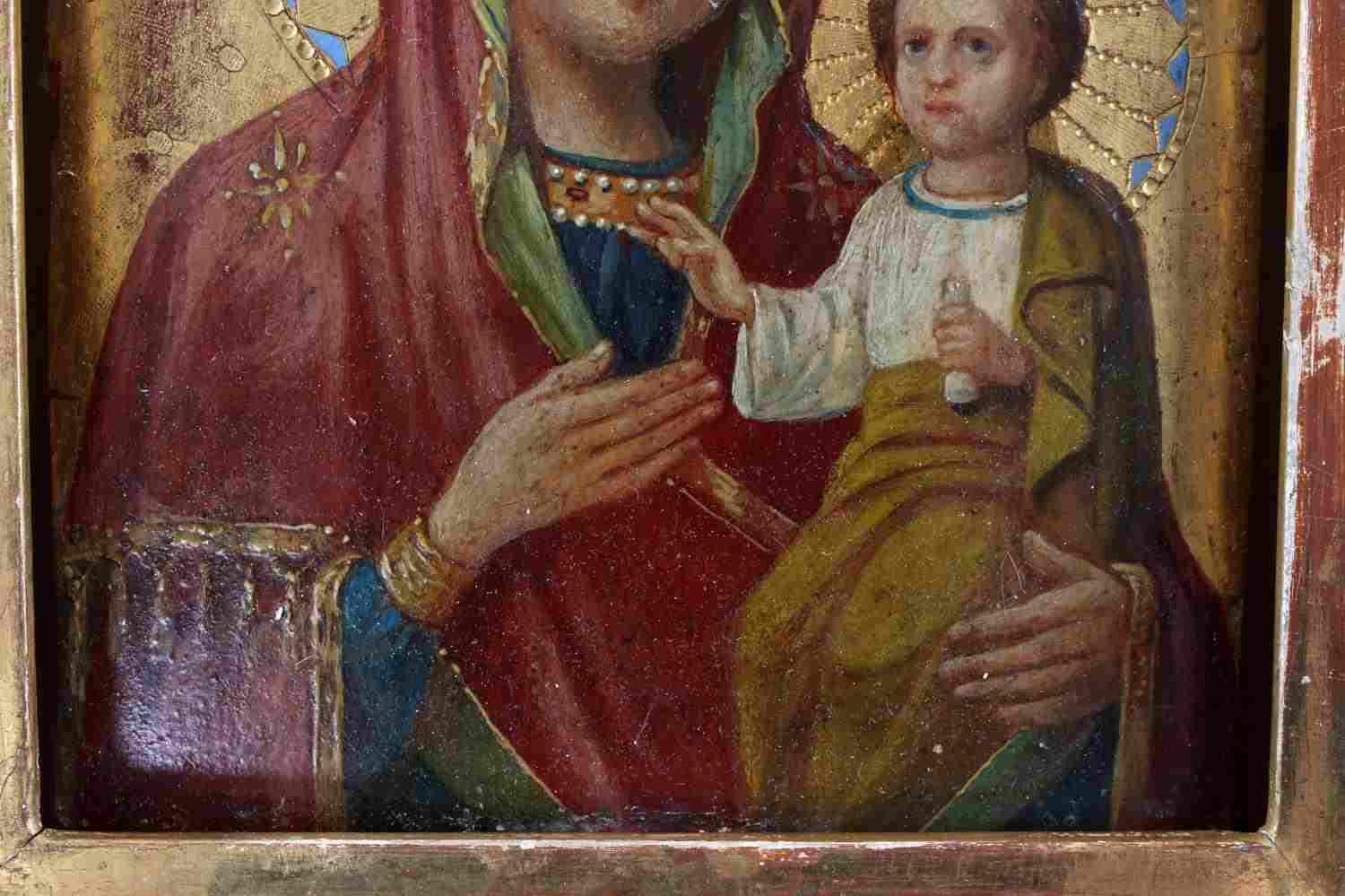 ANTIQUE RUSSIAN ICON OF IVERSKAYA MOTHER OF GOD