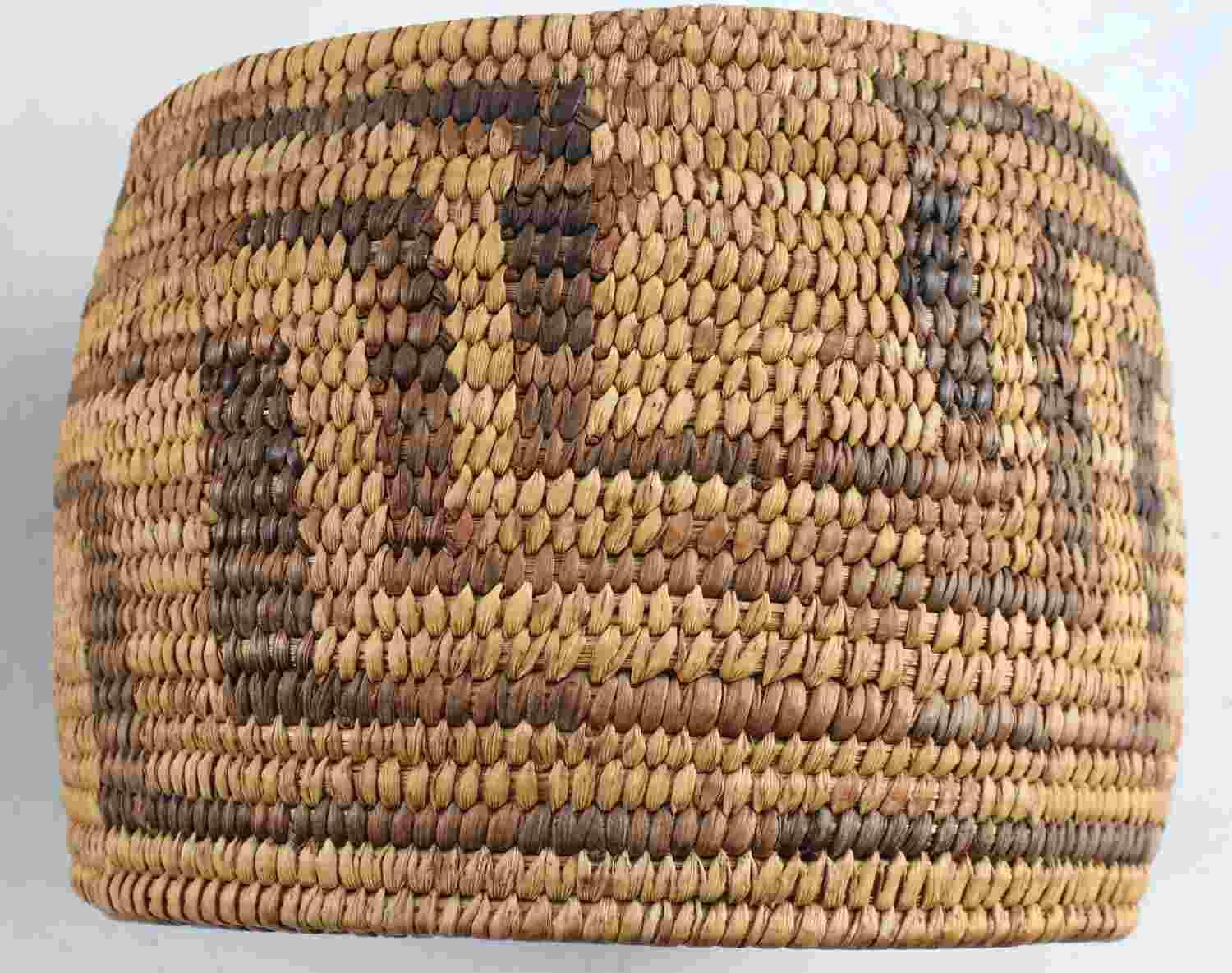 2 NATIVE AMERICAN INDIAN TRIPLE COIL WOVEN BASKETS