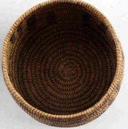 2 NATIVE AMERICAN INDIAN TRIPLE COIL WOVEN BASKETS