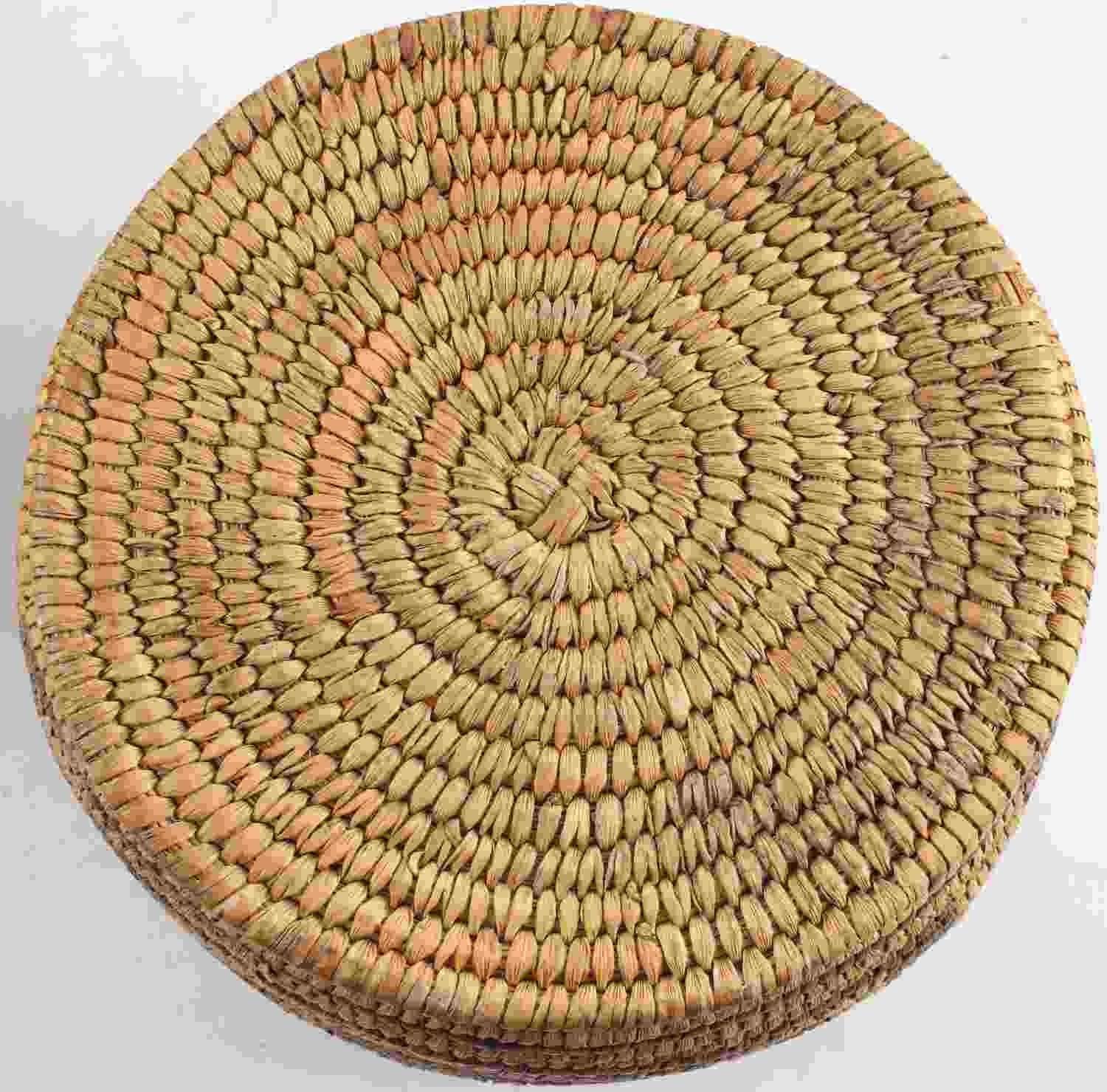 2 NATIVE AMERICAN INDIAN TRIPLE COIL WOVEN BASKETS