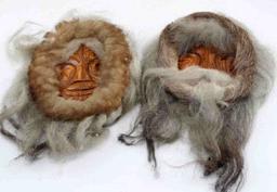 NATIVE AMERICAN ALASKA ESKIMO CARVED MASK LOT OF 2