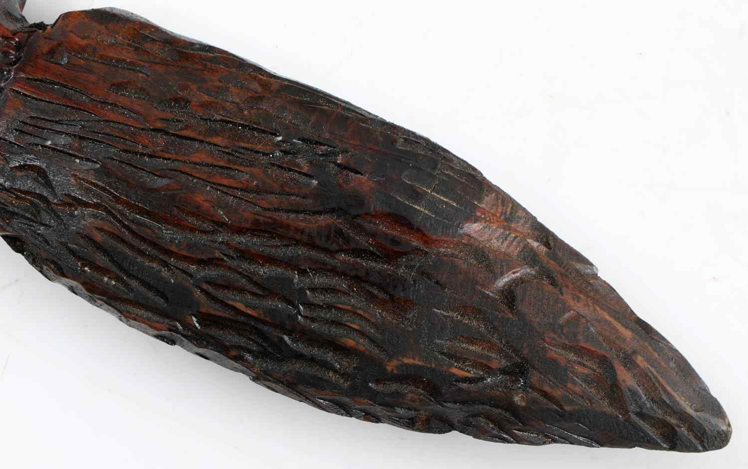 NATIVE AMERICAN HAND CARVED WOOD OWL DAGGER
