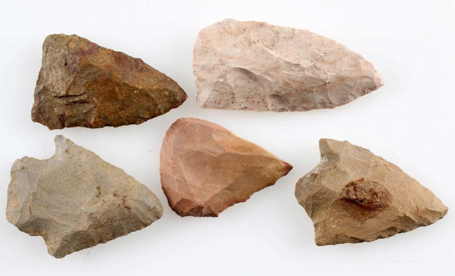 NATIVE AMERICAN GROUND FIND LOT OF 9 ARROWHEADS