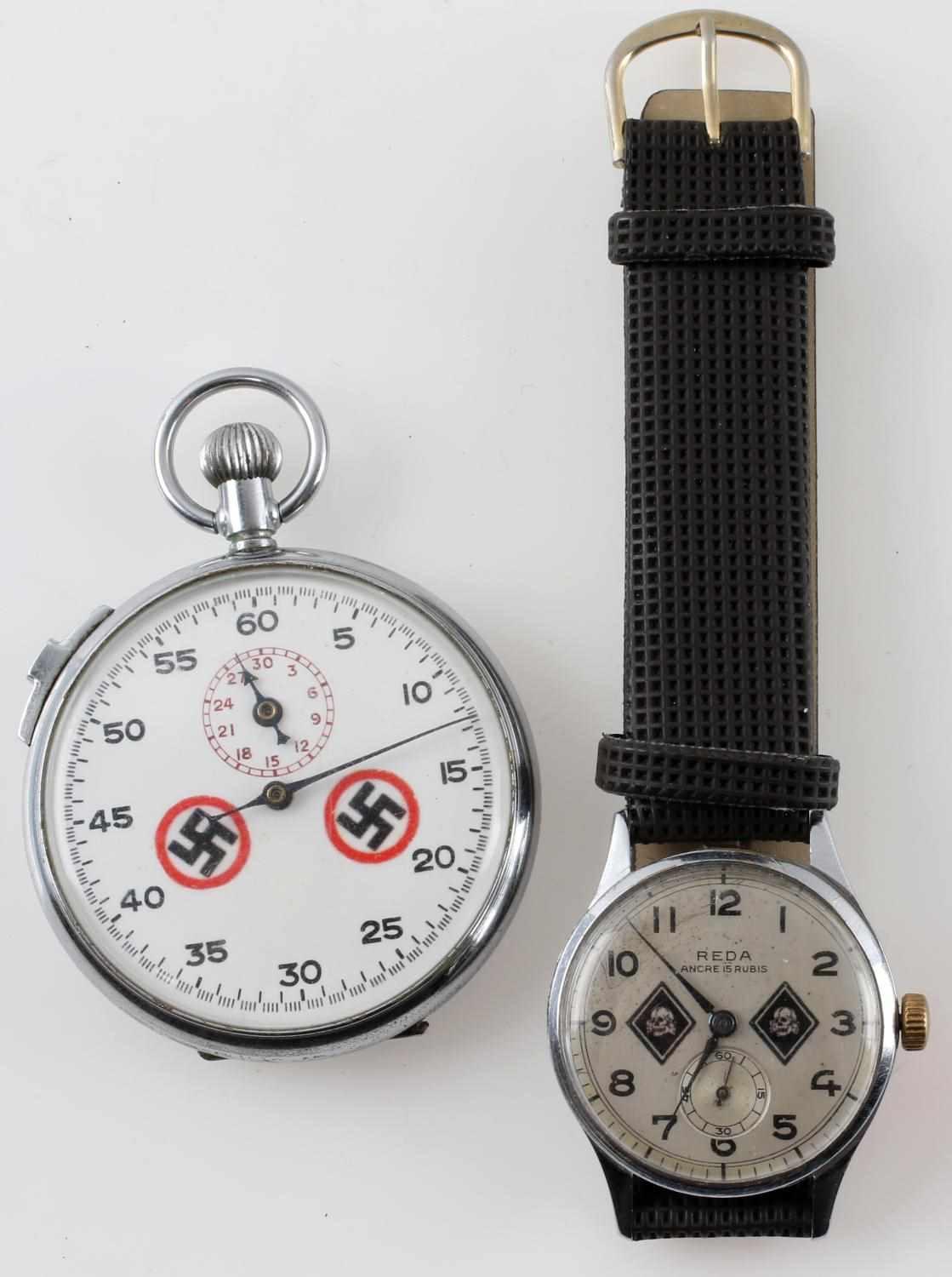 WWII GERMAN THIRD REICH NSDAP POCKET & STOP WATCH