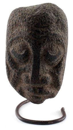 HANDCARVED LATE TAINO SERPENTINE ANCESTRAL MASK