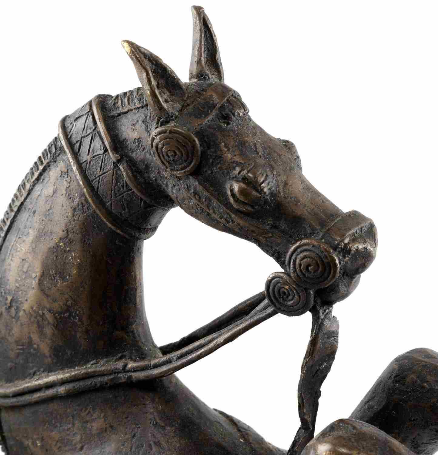 INDO SCYTHIAN PERSIAN BRONZE WARRIOR W HORSE