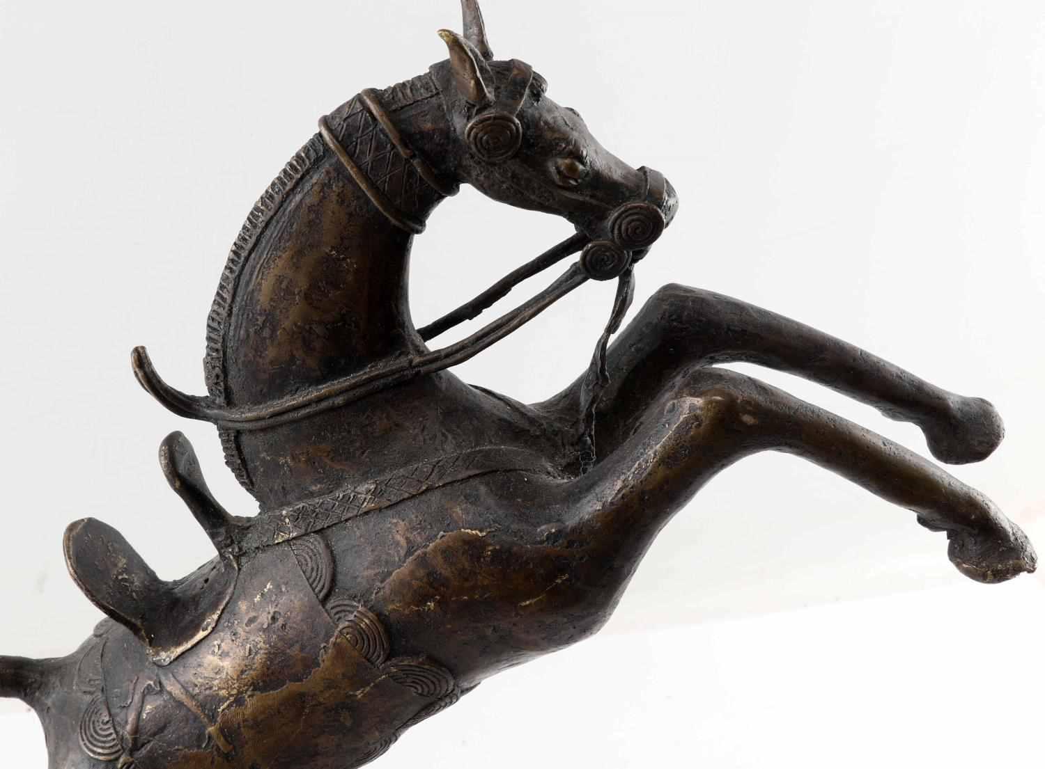 INDO SCYTHIAN PERSIAN BRONZE WARRIOR W HORSE