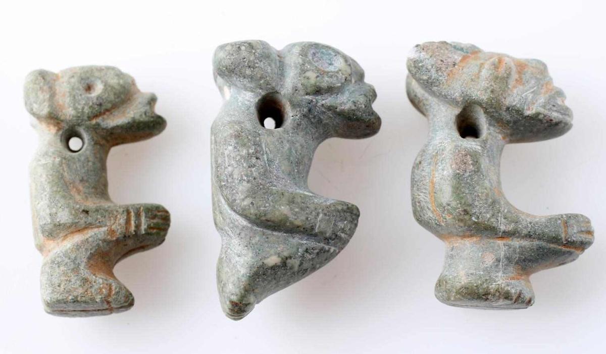 TAINO STONE ANTHROPIC DANCE FIGURINE LOT OF THREE