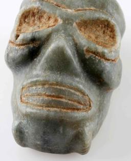 TAINO NATIVE AMERICAN CARVED STONE SKULL HEAD