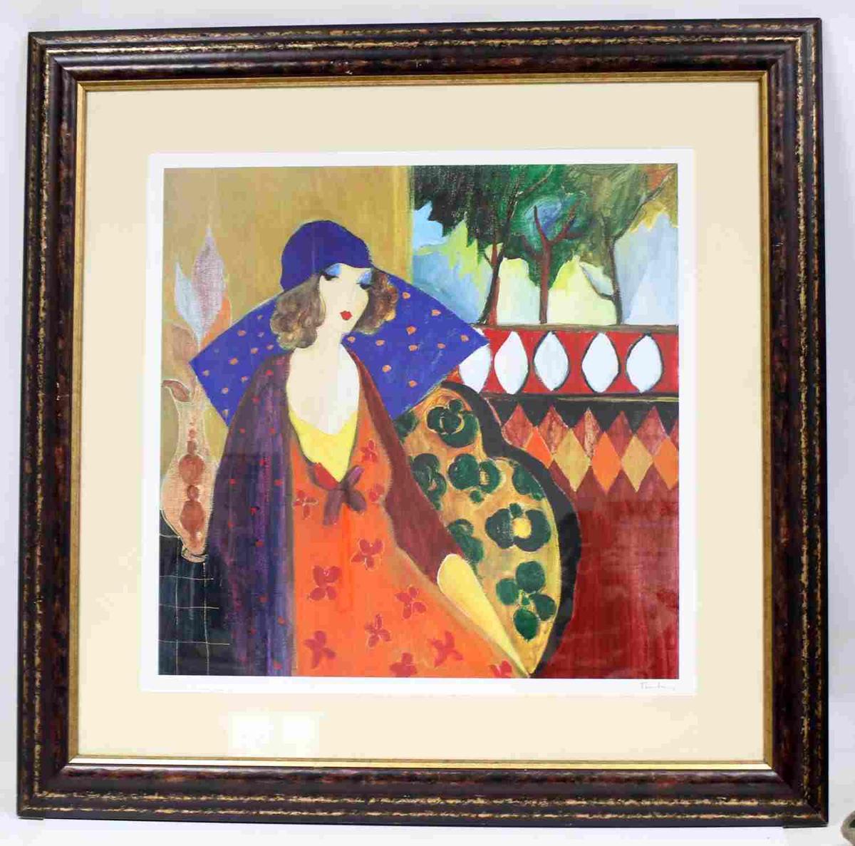 ITZCHAK TARKAY PLATE SIGNED LITHOGRAPH OF WOMAN