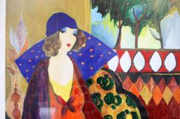 ITZCHAK TARKAY PLATE SIGNED LITHOGRAPH OF WOMAN