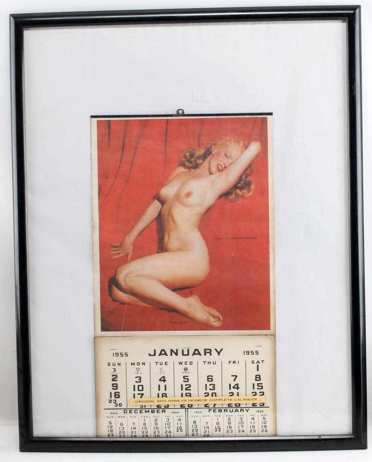 1955 ORIGINAL MARILYN MONROE CALENDAR FRAMED 23X28