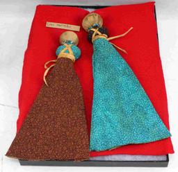 LOT TWO NATIVE AMERICAN CROW HEALING DOLLS