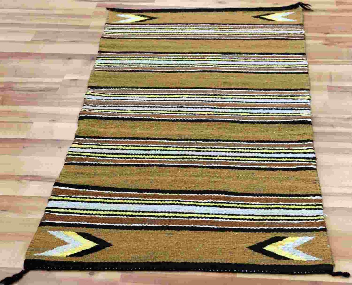 STRIPED MULTICOLORED NAVAJO SADDLE BLANKET