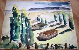 LOT VINTAGE MISCELLANEOUS WATERCOLOR PAINTINGS