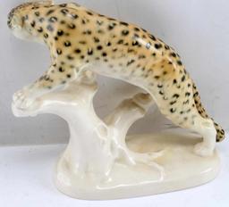 SCHAFER & VATER ANTIQUE GERMAN PORCELAIN LEOPARD