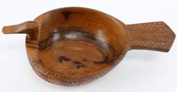 AMERICAN FOLK ART WOODEN CARVED BIRD BOWL