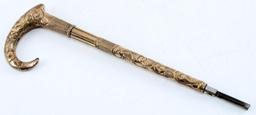 19TH CENTURY BOHEMIAN BRONZE SWAGGER STICK HEAD