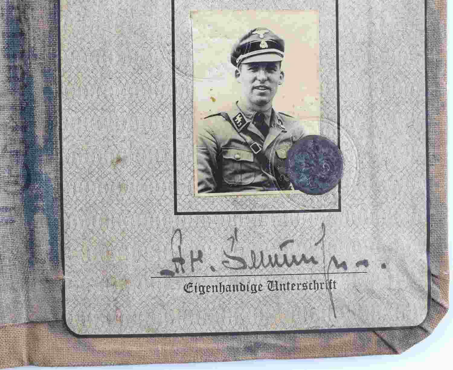 WWII GERMAN WAFFEN SS EDELWEISS OFFICER ID BOOK