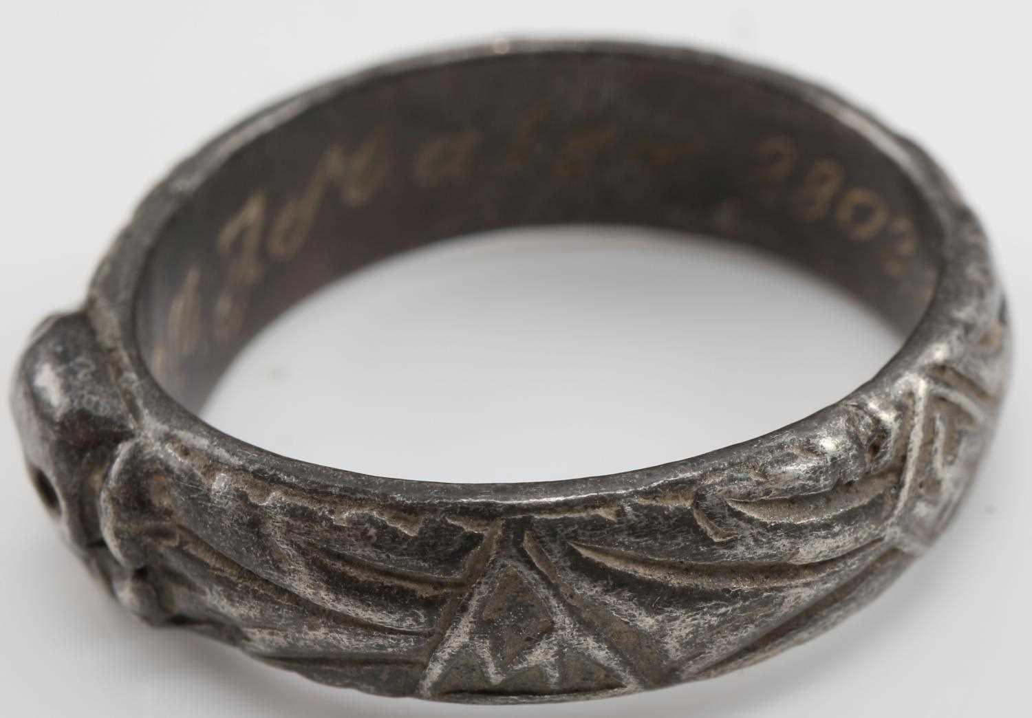 WWII GERMAN WAFFEN SS OFFICERS HONOR SKULL RING