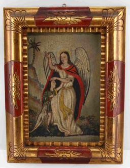 SPANISH COLONIAL FOLK ART  ARCHANGEL & CHILD