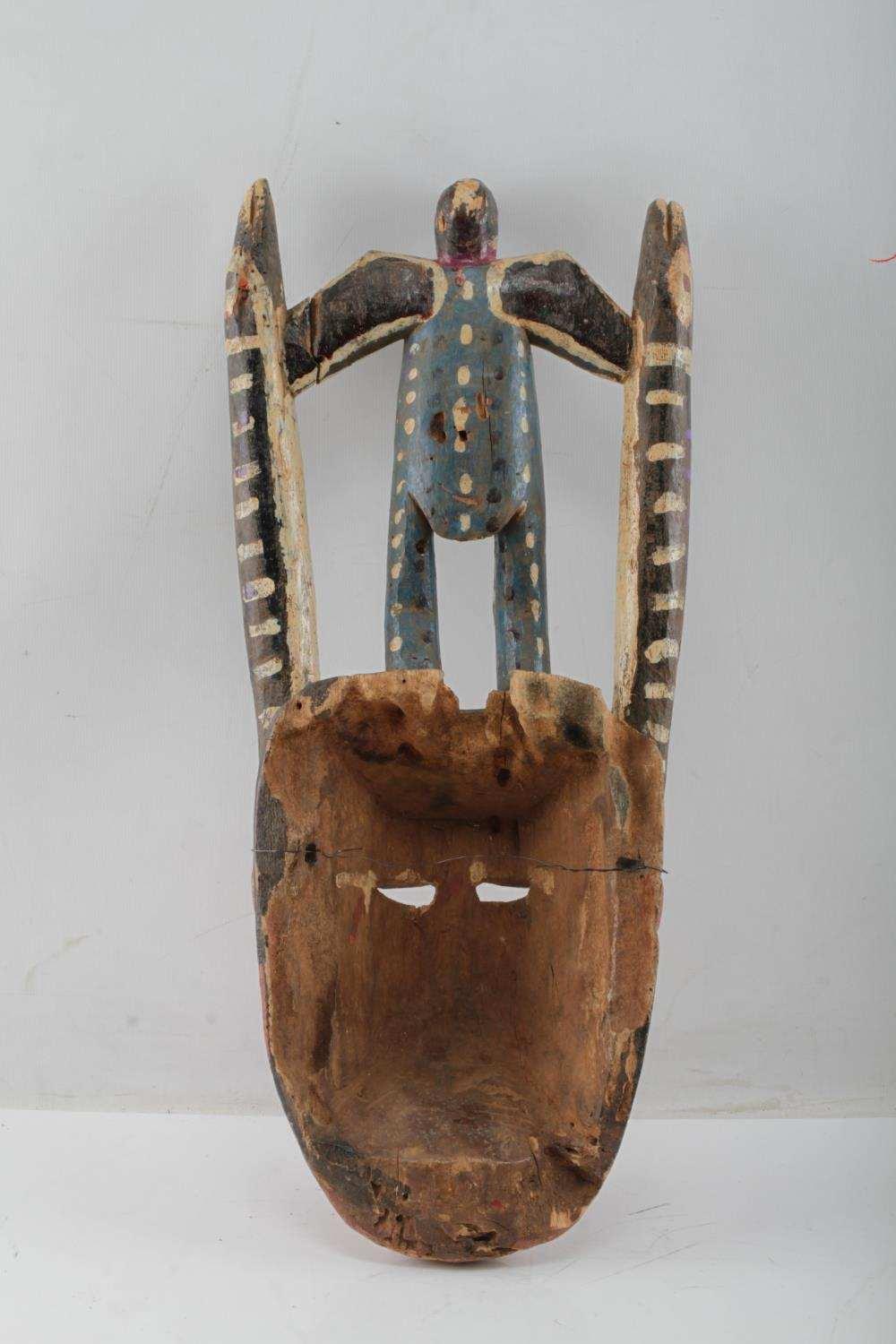 LOT OF TWO IBIBIO NIGERIA POLYCHROME WOOD MASK