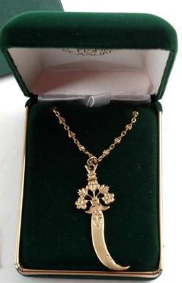 14KT ATOCHA GOLD SWORD PENDANT NECKLACE W COA