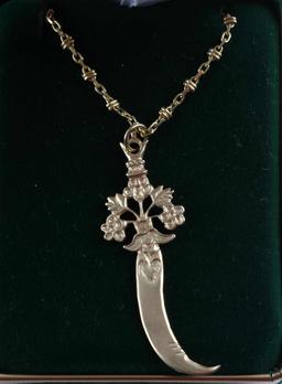 14KT ATOCHA GOLD SWORD PENDANT NECKLACE W COA