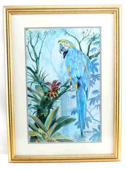 JEAN MCKEE WILLIAMS WATERCOLOR PARROT PAINTING